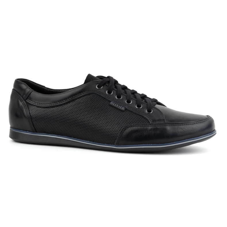 Olivier Chaussures décontractées en cuir pour hommes 410KNT, noires 1