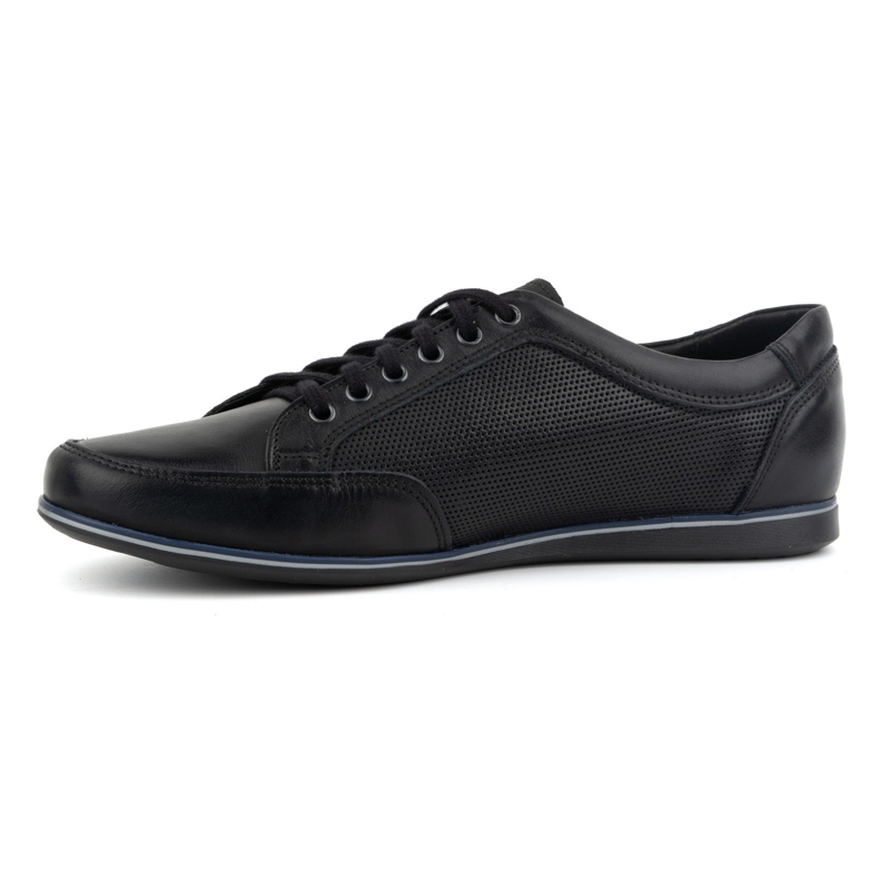 Olivier Chaussures décontractées en cuir pour hommes 410KNT, noires 2