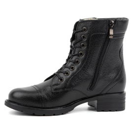 Olivier Bottes en cuir pour femmes, bottes d'hiver isolées, 226BB, noires le noir 1