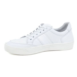Olivier Chaussures de sport à lacets en cuir pour hommes 872KNT blanc 1