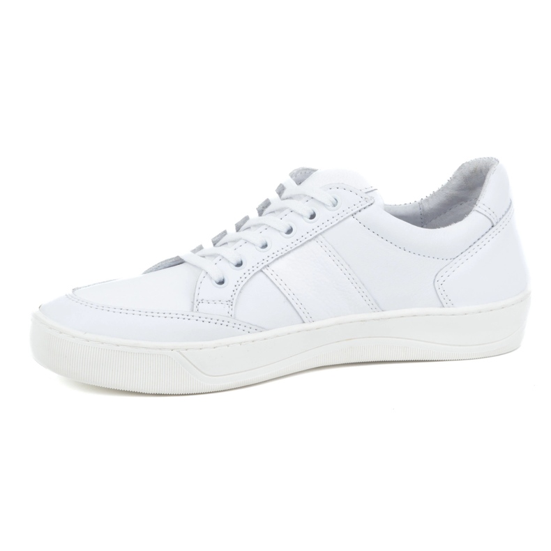 Olivier Chaussures de sport à lacets en cuir pour hommes 872KNT blanc 1