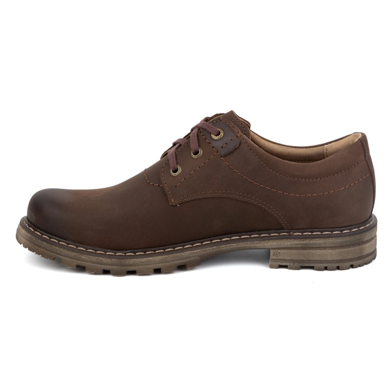 Kampol Bottines en cuir pour hommes, bottines polonaises à lacets, 32KAM, marron brun 1 Kampol Bottines en cuir pour hommes, bottines polonaises à lacets, 32KAM, marron brun 1