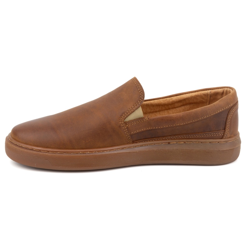 Chaussures à enfiler pour hommes en cuir naturel POLBUT 2124 camel brun 1 Chaussures à enfiler pour hommes en cuir naturel POLBUT 2124 camel brun 1