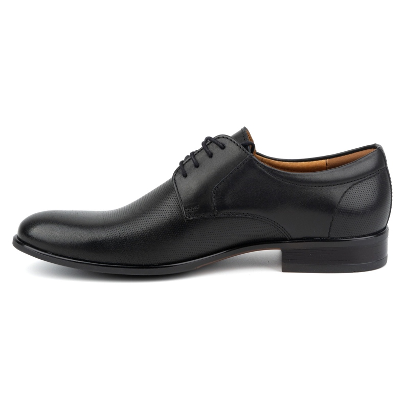 Kampol Chaussures habillées en cuir pour hommes 319KAM, noires, à lacets le noir 1