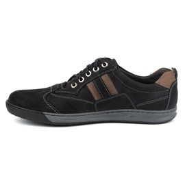Kampol Kam 28KAM Chaussures décontractées en cuir noires à lacets pour hommes le noir 1