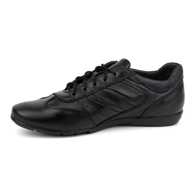 Olivier Chaussures en cuir pour hommes, noires, style sport 7004DT, noires 1