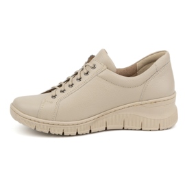 Olivier Chaussures en cuir à semelle épaisse pour femme, 1236, beige 1