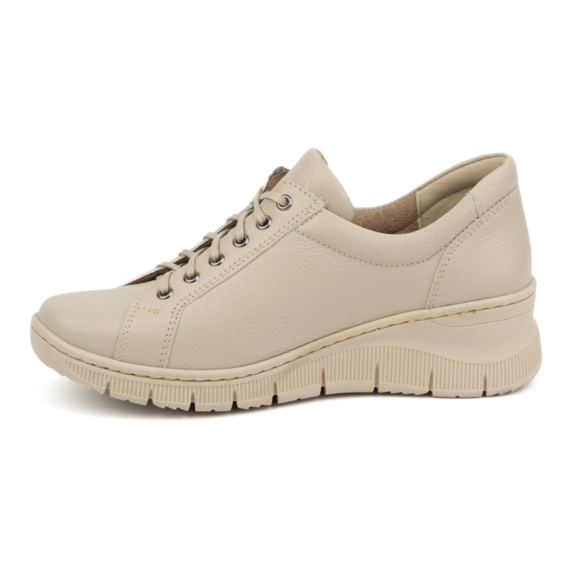 Olivier Chaussures en cuir à semelle épaisse pour femme, 1236, beige 1
