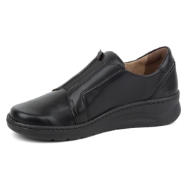 Olivier Chaussures en cuir pour femmes avec fermeture éclair 1228, noires le noir 1
