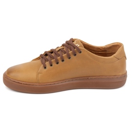 Polbut Baskets en cuir pour hommes 2127 rouge beige 1