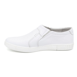 Polbut Chaussures à enfiler en cuir pour hommes 334/2 blanc 1