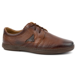 Olivier Chaussures courtes à lacets en cuir pour hommes 7061DT marron brun 1