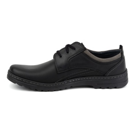 Olivier Chaussures décontractées à lacets en cuir pour hommes 309GT, noires le noir 1