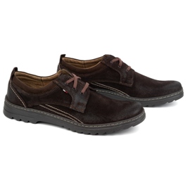 Olivier Chaussures à lacets décontractées en cuir pour hommes, daim 309GT, marron brun 2