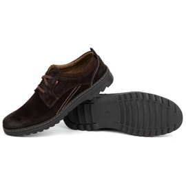 Olivier Chaussures à lacets décontractées en cuir pour hommes, daim 309GT, marron brun 3