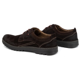 Olivier Chaussures à lacets décontractées en cuir pour hommes, daim 309GT, marron brun 4