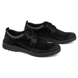 Olivier Chaussures à lacets décontractées en cuir pour hommes, daim 309GT, noir le noir 2