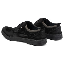 Olivier Chaussures à lacets décontractées en cuir pour hommes, daim 309GT, noir le noir 4