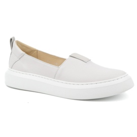 WASAK Chaussures en cuir pour femmes, escarpins à enfiler 0711W, blanc 1