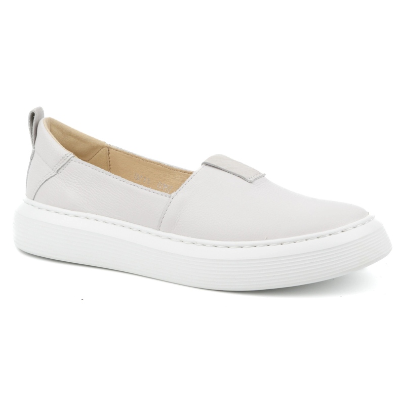 WASAK Chaussures en cuir pour femmes, escarpins à enfiler 0711W, blanc 1