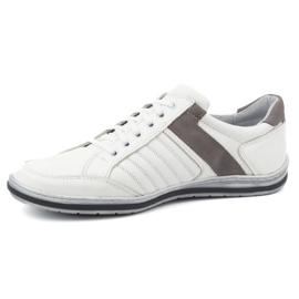 KOMODO Chaussures pour hommes en cuir blanc 236K 1