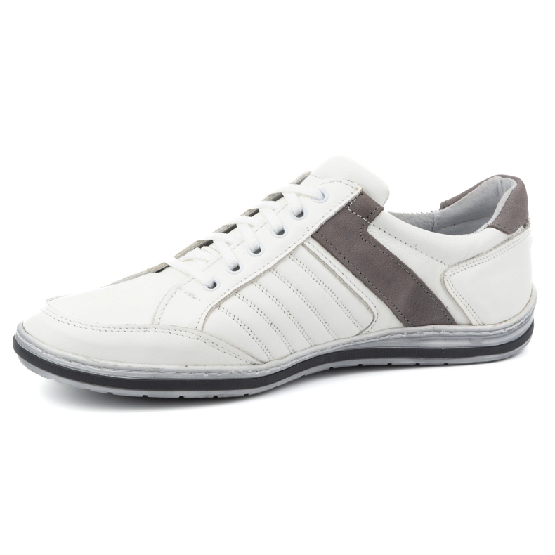 KOMODO Chaussures pour hommes en cuir blanc 236K blanche 1 KOMODO Chaussures pour hommes en cuir blanc 236K blanche 1