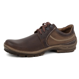 Olivier Chaussures à lacets décontractées en cuir pour hommes 307GT marron brun 1