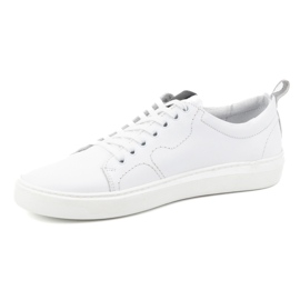 Olivier Chaussures de sport à lacets en cuir pour hommes 434KNT blanc blanche 1