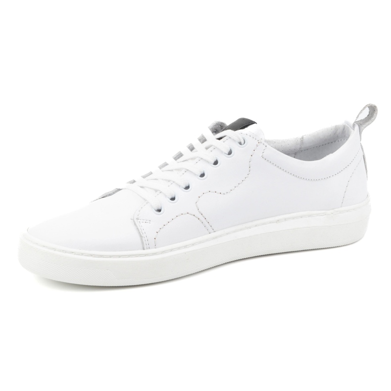 Olivier Chaussures de sport à lacets en cuir pour hommes 434KNT blanc blanche 1