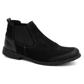 Olivier Bottines Chelsea à enfiler en cuir pour homme 925MA Sw, noir 1
