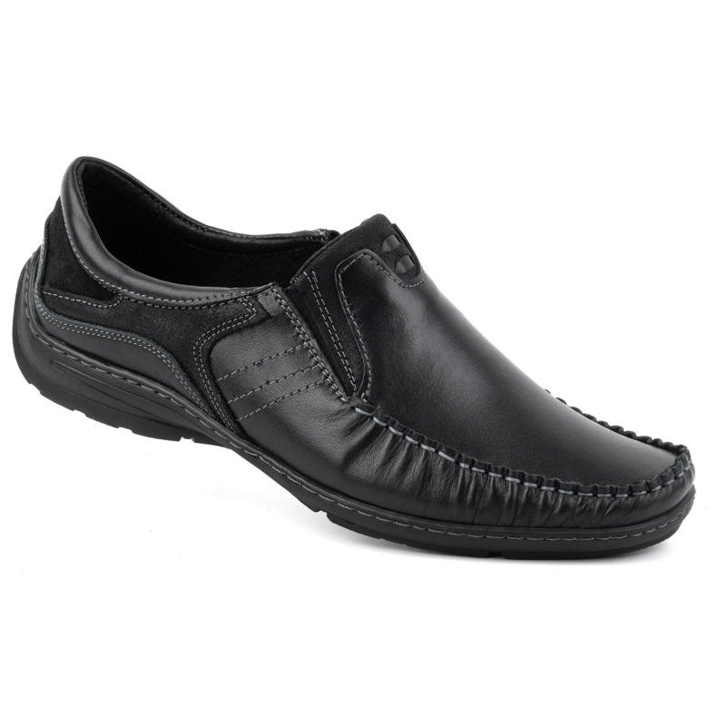 KOMODO Chaussures homme, mocassins en cuir 627K, noir 1