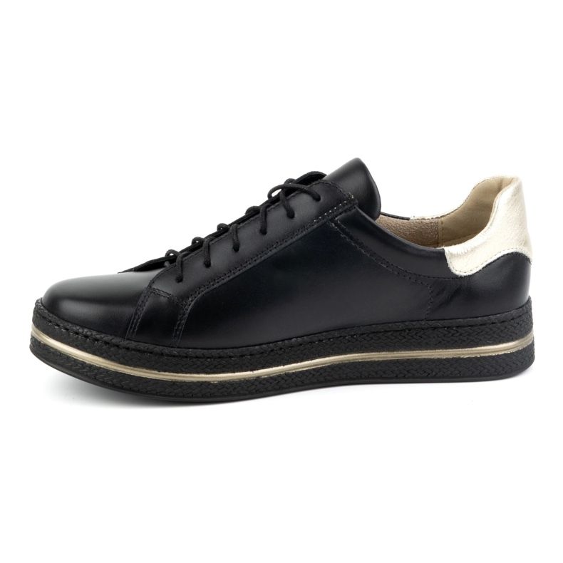 Olivier Chaussures en cuir femme baskets Style 1190 noires le noir 1