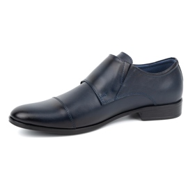 Olivier Monki 306LU chaussures formelles en cuir, bleu marine 1