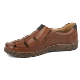 Kampol Chaussures décontractées en cuir pour hommes 86KAM, marron brun 1 Kampol Chaussures décontractées en cuir pour hommes 86KAM, marron brun 1