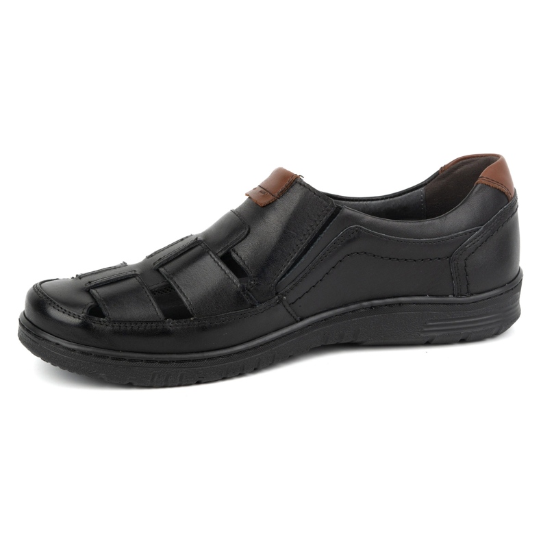 Kampol Chaussures décontractées en cuir pour hommes 86KAM, noires 1