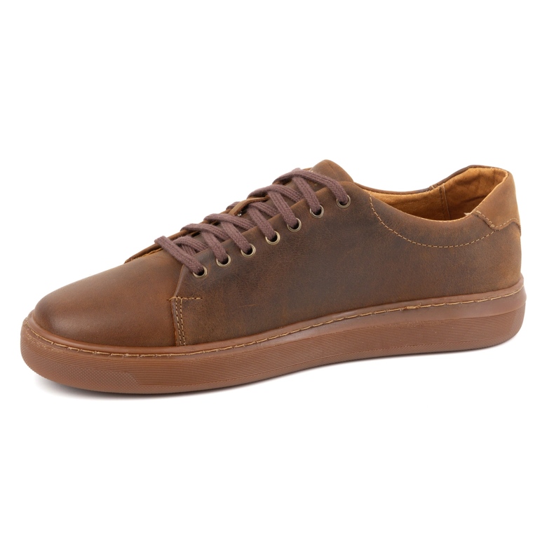Baskets homme en cuir POLBUT 2127 camel brun 1