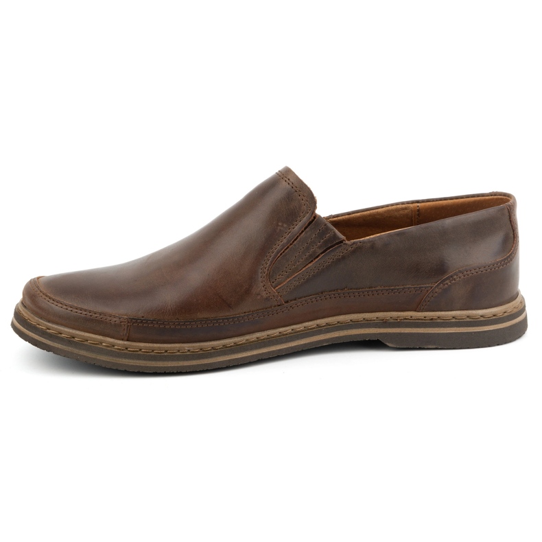 Olivier Chaussures en cuir pour hommes 612 marron foncé brun 1