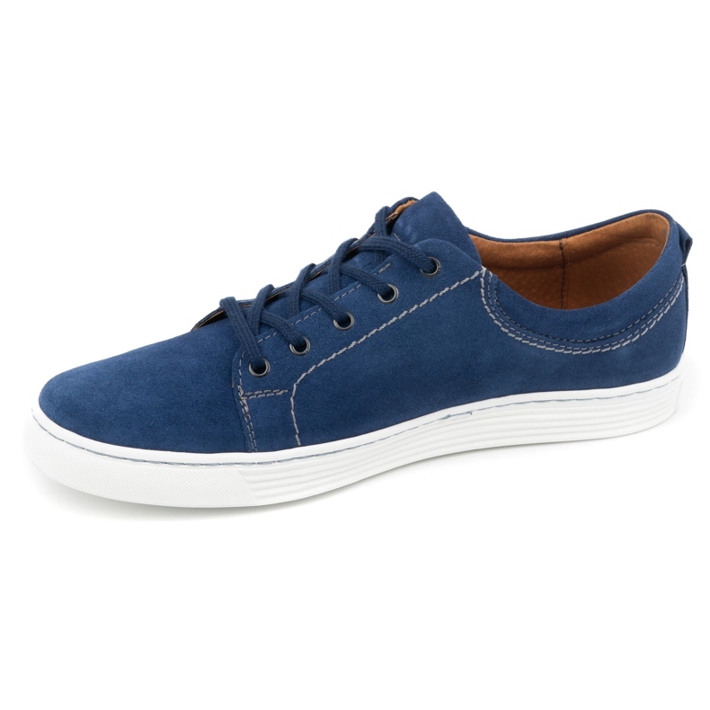 Olivier Chaussures décontractées en cuir pour hommes 946MA, velours bleu 1