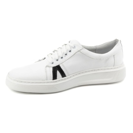 KOMODO Chaussures décontractées en cuir pour hommes 910/2 blanches 1