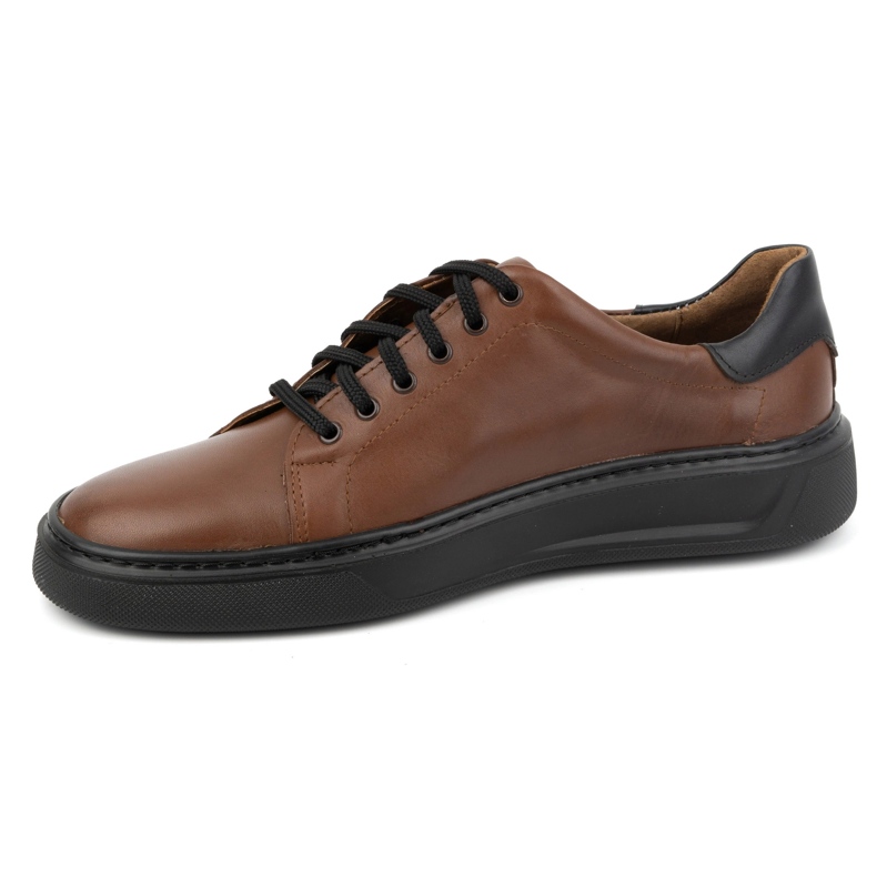 KOMODO Chaussures homme en cuir 930K marron avec semelle noire brun 1