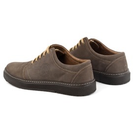 Joker Chaussures décontractées en cuir pour hommes 894J olive vert 4