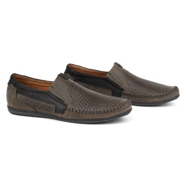 Olivier Mocassins homme cuir ajouré 0525 olive vert 1