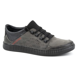 Olivier Chaussures à lacets en cuir pour hommes 287KZ Gris 1