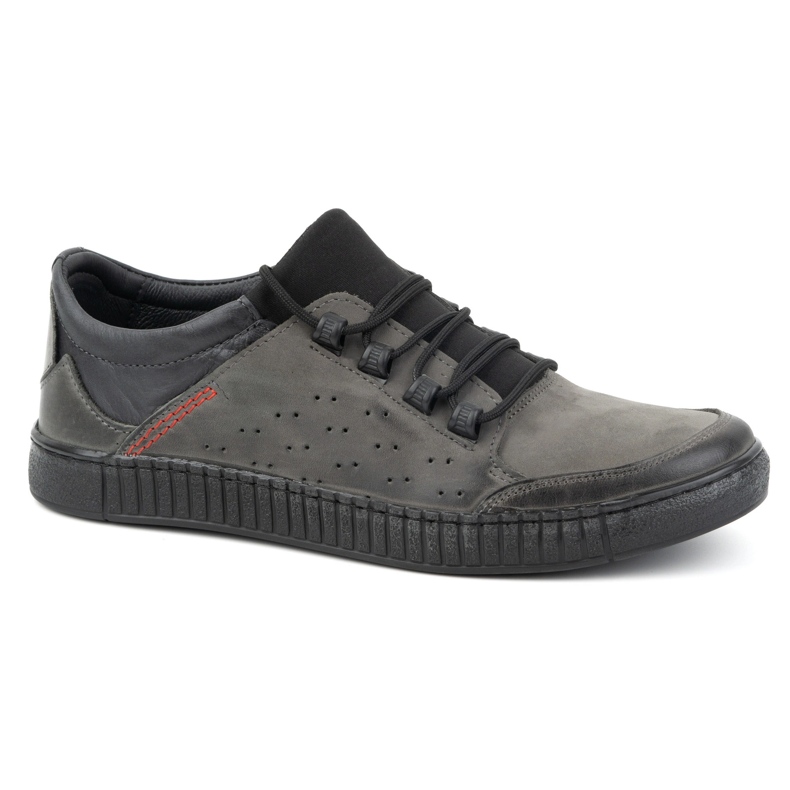Olivier Chaussures à lacets en cuir pour hommes 287KZ Gris 1