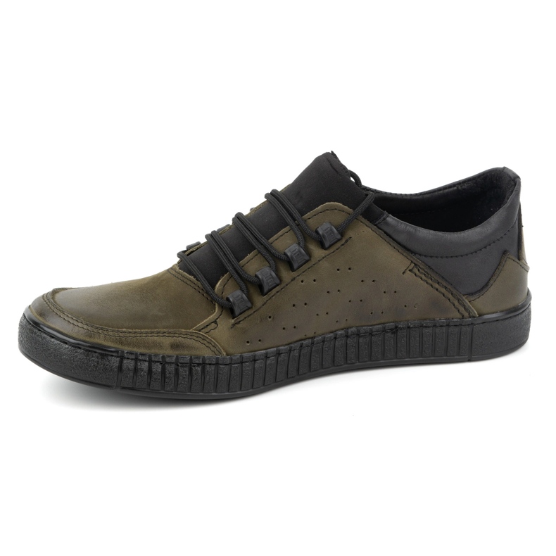 Olivier Chaussures à lacets en cuir pour hommes 287KZ Vert 1