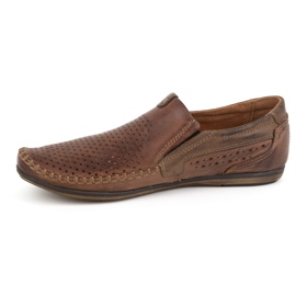 Olivier Mocassins homme cuir ajouré 0525 marron foncé brun 1