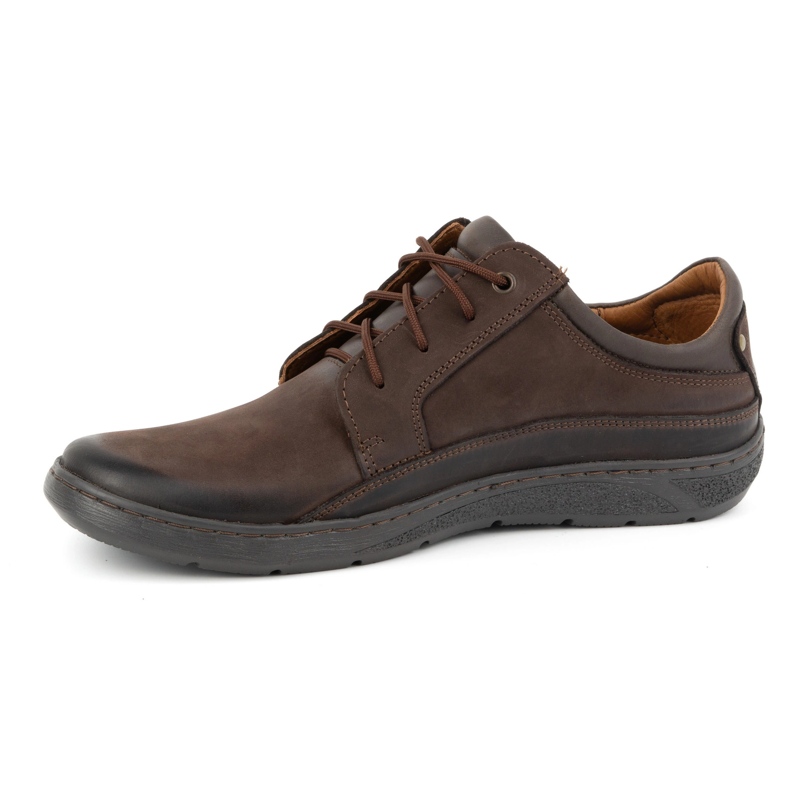 Olivier Chaussures à lacets en cuir pour hommes 077KZ marron foncé brun 1