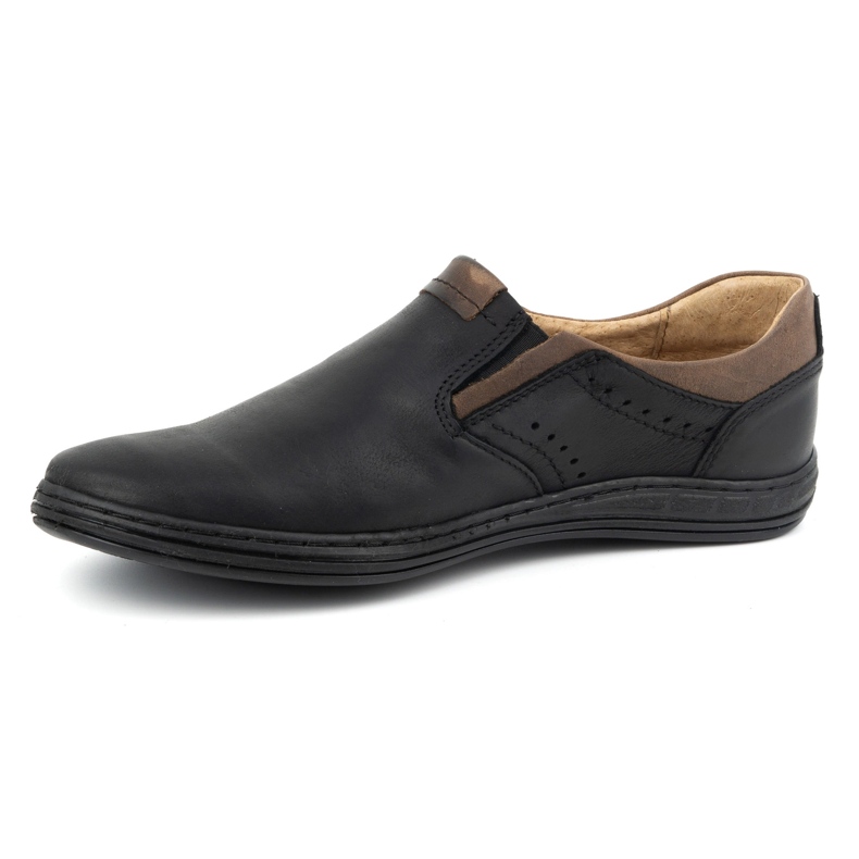Polbut Slip-on homme en cuir 401 Noir 1
