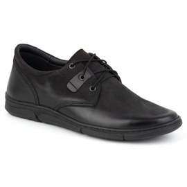 Olivier Chaussures rehaussantes décontractées à lacets pour hommes, cuir, 237KZ + 2,5 cm, noires 1