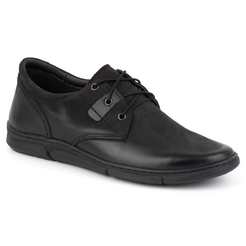 Olivier Chaussures rehaussantes décontractées à lacets pour hommes, cuir, 237KZ + 2,5 cm, noires le noir 1